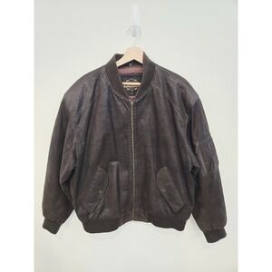 Field Gear Vintage Brown Leather Motorcycle Outdoor Jacket Mens Coat Size XL